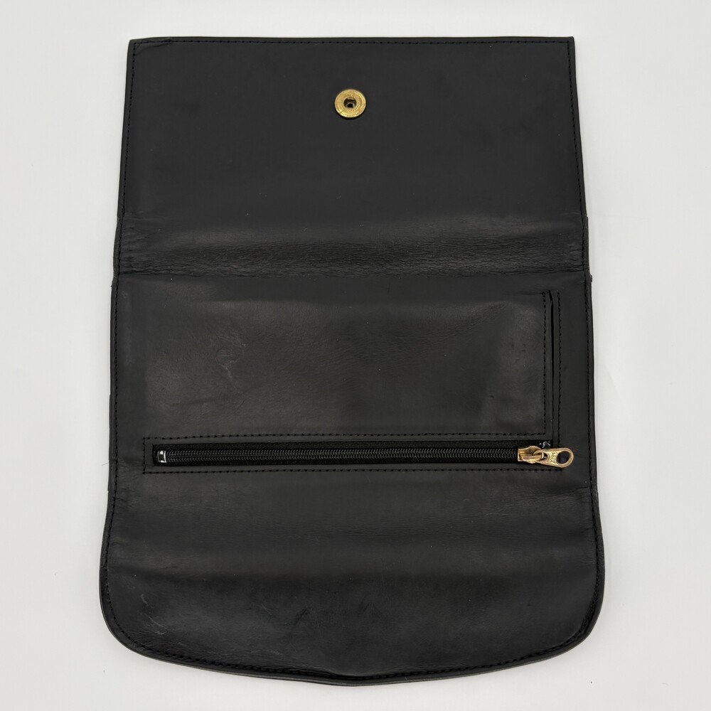 Vintage Coach Black Glove Tanned Leather Trifold Long Wallet Organizer - Picture 7 of 12